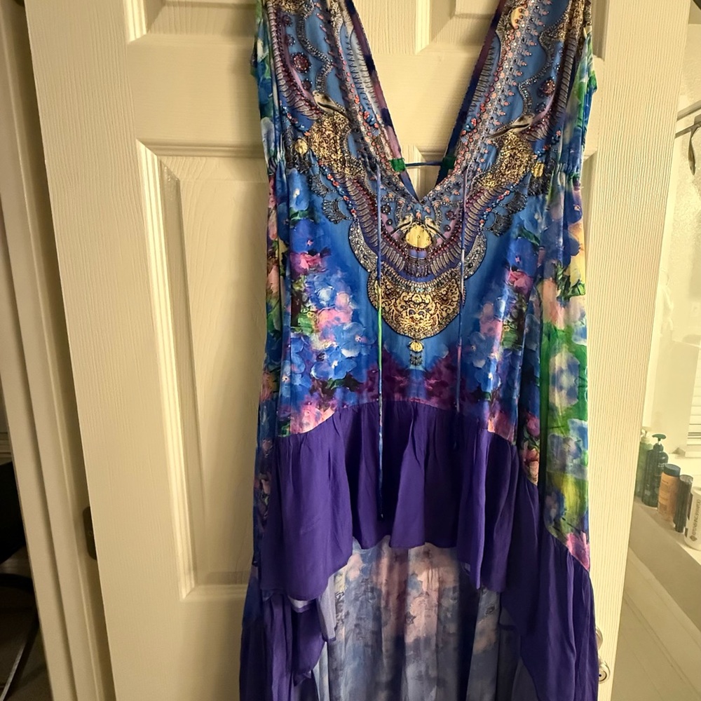 Elegant Blue and Purple Women's Swim Coverup